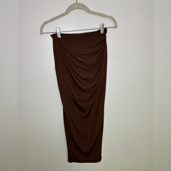 Helmut Lang NWT Brown Twist Snap Maxi Skirt Sz XXS - Picture 10 of 10